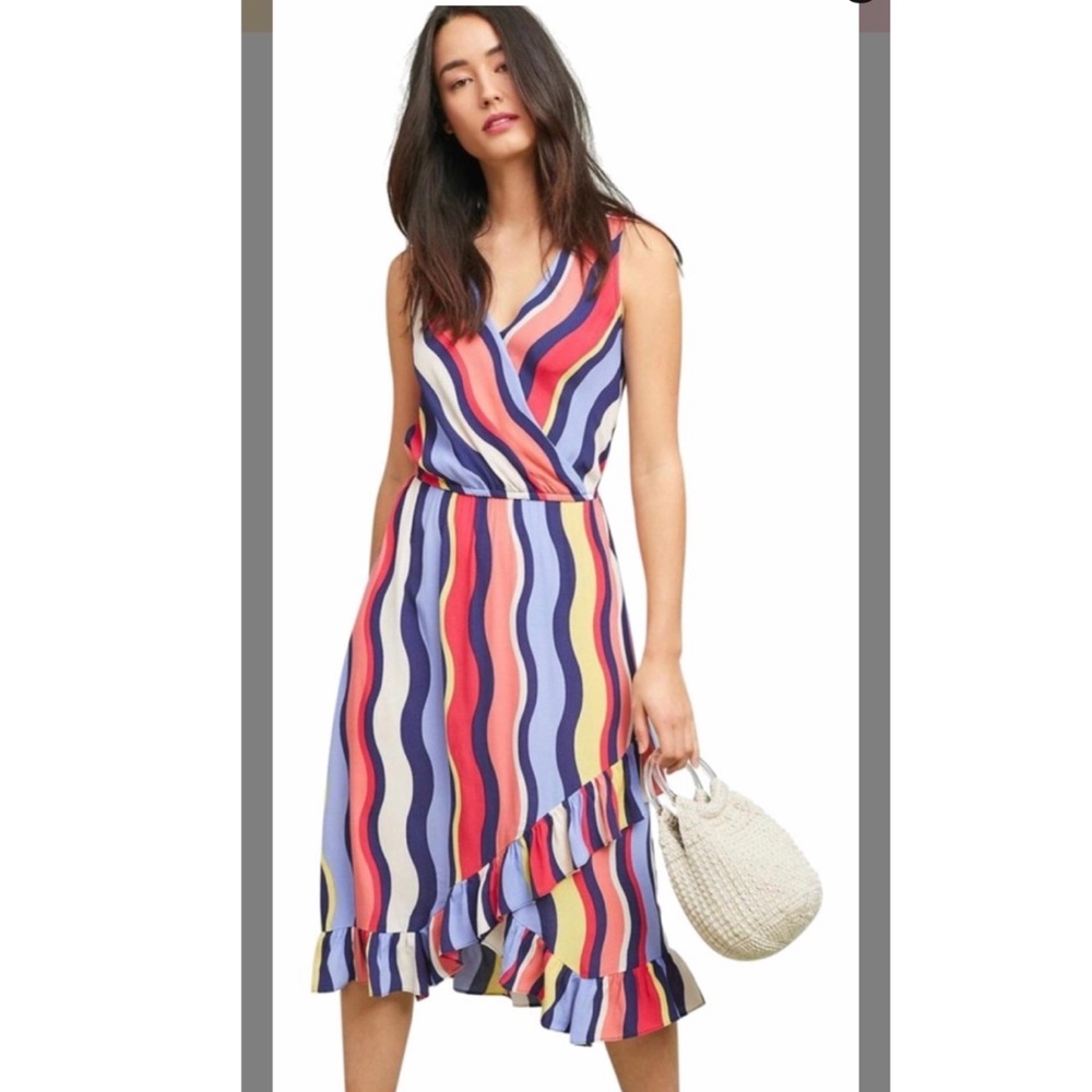 NWT Plenty by Tracy Reese striped ruffle dress